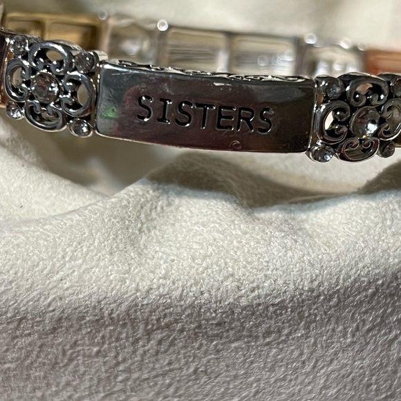 Friends Sisters Forever gold, silver and rose tone, rhinestones bracelet - Picture 5 of 7